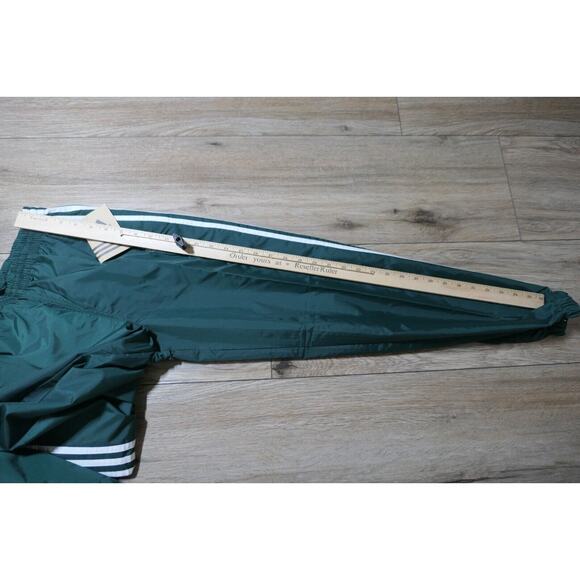 NWT Y2K 90s Rare Adidas Vintage Nylon Forest Green Track Pants Youth Large - Picture 11 of 12